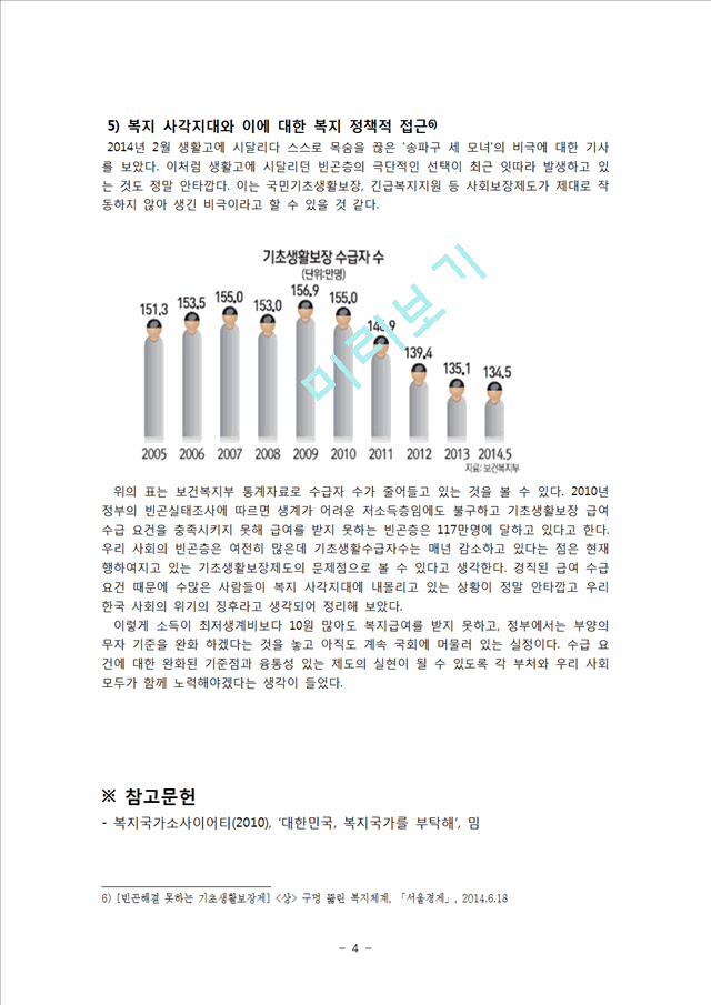 현재 한국사회 문제  문제점 통계자료와 이에 대한 복지 정책적 접근   (4 )